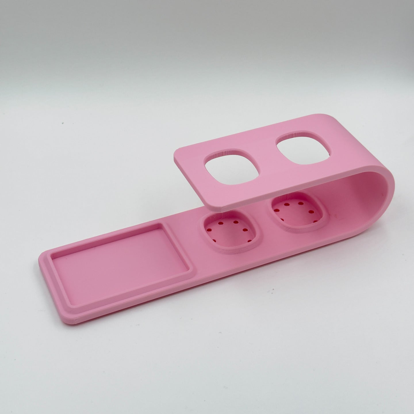Suport pentru doua periute Philips Sonicare Roz cu dispozitiv de stoarcere a pastei de dinti