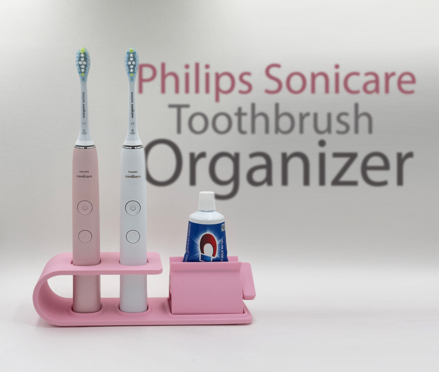 Suport pentru doua periute Philips Sonicare Roz cu dispozitiv de stoarcere a pastei de dinti
